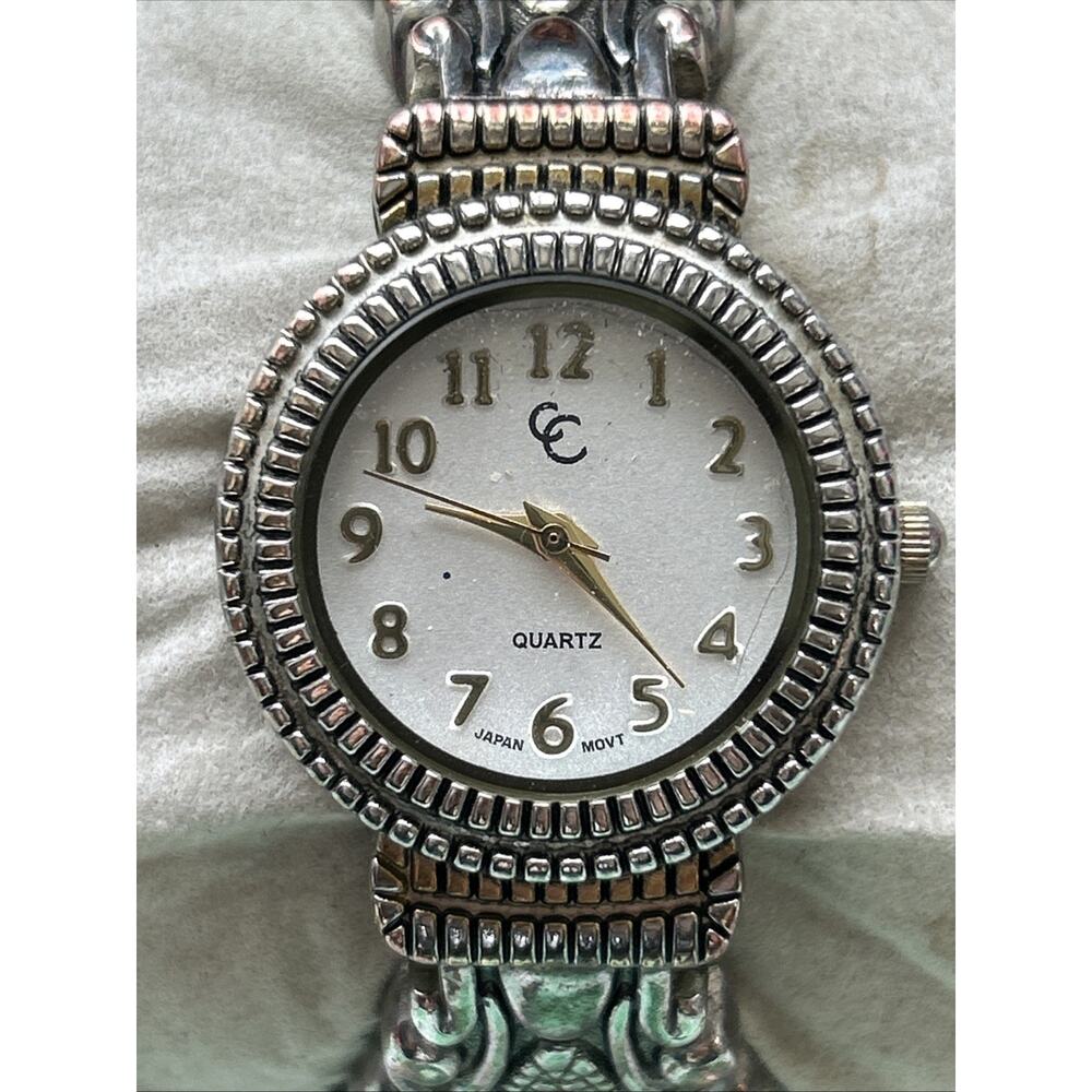 Charmin Charlie Silver And Bronze Tone Women’s Quartz Cuff Watch